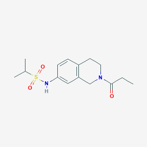 molecular formula C15H22N2O3S B2798998 N-(2-propionyl-1,2,3,4-tetrahydroisoquinolin-7-yl)propane-2-sulfonamide CAS No. 955693-89-7