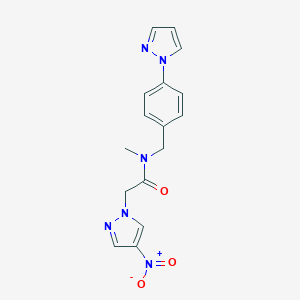 molecular formula C16H16N6O3 B279900 N-methyl-2-(4-nitro-1H-pyrazol-1-yl)-N-[4-(1H-pyrazol-1-yl)benzyl]acetamide 