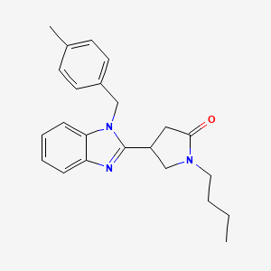 molecular formula C23H27N3O B2799005 1-butyl-4-{1-[(4-methylphenyl)methyl]-1H-1,3-benzodiazol-2-yl}pyrrolidin-2-one CAS No. 912896-65-2