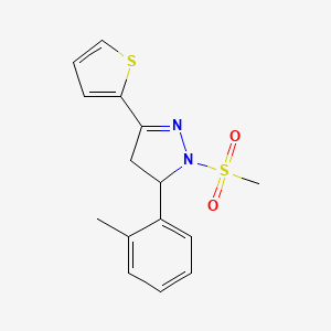 3-(2-Methylphenyl)-2-methylsulfonyl-5-thiophen-2-yl-3,4-dihydropyrazole