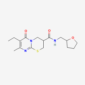 7-ethyl-8-methyl-6-oxo-N-((tetrahydrofuran-2-yl)methyl)-2,3,4,6-tetrahydropyrimido[2,1-b][1,3]thiazine-3-carboxamide