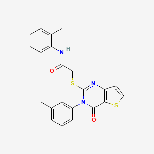 2-((3-(3,5-dimethylphenyl)-4-oxo-3,4-dihydrothieno[3,2-d]pyrimidin-2-yl)thio)-N-(2-ethylphenyl)acetamide