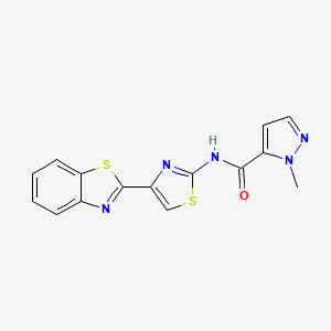 molecular formula C15H11N5OS2 B2799020 N-(4-(benzo[d]thiazol-2-yl)thiazol-2-yl)-1-methyl-1H-pyrazole-5-carboxamide CAS No. 1171006-80-6