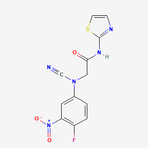 2-[cyano(4-fluoro-3-nitrophenyl)amino]-N-(1,3-thiazol-2-yl)acetamide