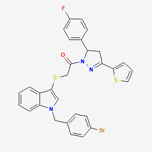 2-((1-(4-bromobenzyl)-1H-indol-3-yl)thio)-1-(5-(4-fluorophenyl)-3-(thiophen-2-yl)-4,5-dihydro-1H-pyrazol-1-yl)ethanone