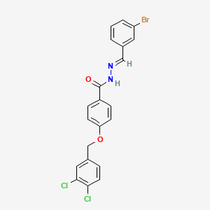 molecular formula C21H15BrCl2N2O2 B2799036 N'-[(1E)-(3-bromophenyl)methylidene]-4-[(3,4-dichlorophenyl)methoxy]benzohydrazide CAS No. 303987-28-2