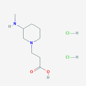 molecular formula C9H20Cl2N2O2 B2799037 3-[3-(Methylamino)piperidin-1-yl]propanoic acid;dihydrochloride CAS No. 2460756-75-4