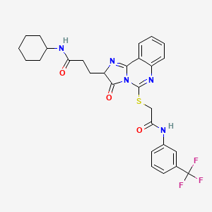 N-cyclohexyl-3-{3-oxo-5-[({[3-(trifluoromethyl)phenyl]carbamoyl}methyl)sulfanyl]-2H,3H-imidazo[1,2-c]quinazolin-2-yl}propanamide