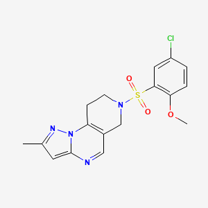 7-((5-Chloro-2-methoxyphenyl)sulfonyl)-2-methyl-6,7,8,9-tetrahydropyrazolo[1,5-a]pyrido[3,4-e]pyrimidine
