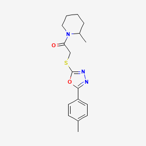 1-(2-Methylpiperidin-1-yl)-2-((5-(p-tolyl)-1,3,4-oxadiazol-2-yl)thio)ethanone