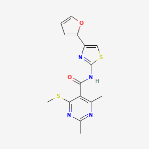 N-[4-(furan-2-yl)-1,3-thiazol-2-yl]-2,4-dimethyl-6-(methylsulfanyl)pyrimidine-5-carboxamide