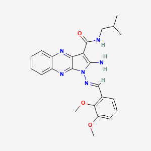 (E)-2-amino-1-((2,3-dimethoxybenzylidene)amino)-N-isobutyl-1H-pyrrolo[2,3-b]quinoxaline-3-carboxamide
