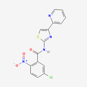 molecular formula C15H9ClN4O3S B2799088 5-chloro-2-nitro-N-(4-pyridin-2-yl-1,3-thiazol-2-yl)benzamide CAS No. 476317-53-0