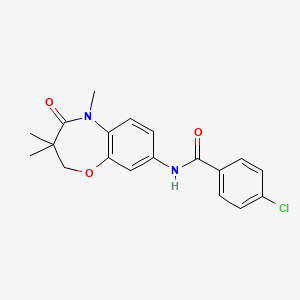 4-chloro-N-(3,3,5-trimethyl-4-oxo-2,3,4,5-tetrahydrobenzo[b][1,4]oxazepin-8-yl)benzamide