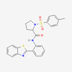 molecular formula C25H23N3O3S2 B2799096 N-(2-(benzo[d]thiazol-2-yl)phenyl)-1-tosylpyrrolidine-2-carboxamide CAS No. 1049929-31-8