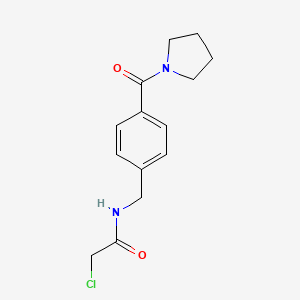 2-chloro-N-{[4-(pyrrolidine-1-carbonyl)phenyl]methyl}acetamide