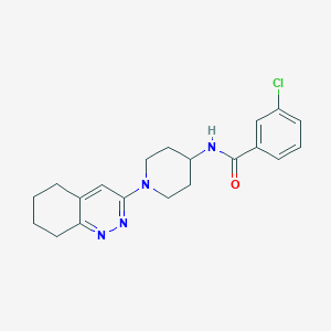 molecular formula C20H23ClN4O B2799102 3-chloro-N-(1-(5,6,7,8-tetrahydrocinnolin-3-yl)piperidin-4-yl)benzamide CAS No. 2034350-81-5