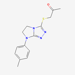 1-((7-(p-tolyl)-6,7-dihydro-5H-imidazo[2,1-c][1,2,4]triazol-3-yl)thio)propan-2-one
