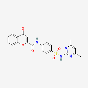 molecular formula C22H18N4O5S B2799121 N-{4-[(4,6-dimethylpyrimidin-2-yl)sulfamoyl]phenyl}-4-oxo-4H-chromene-2-carboxamide CAS No. 307545-34-2