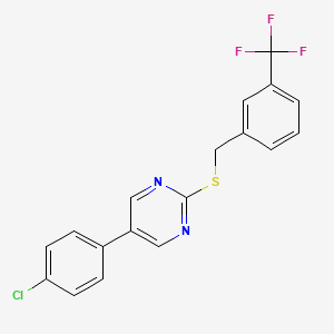 5-(4-Chlorophenyl)-2-{[3-(trifluoromethyl)benzyl]sulfanyl}pyrimidine