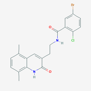 molecular formula C20H18BrClN2O2 B2799135 5-bromo-2-chloro-N-[2-(5,8-dimethyl-2-oxo-1,2-dihydroquinolin-3-yl)ethyl]benzamide CAS No. 851406-55-8