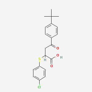 molecular formula C20H21ClO3S B2799152 4-[4-(Tert-butyl)phenyl]-2-[(4-chlorophenyl)sulfanyl]-4-oxobutanoic acid CAS No. 331459-69-9