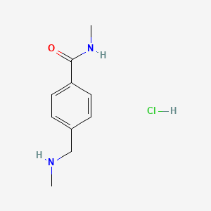 molecular formula C10H15ClN2O B2799154 N-methyl-4-[(methylamino)methyl]benzamide hydrochloride CAS No. 1052541-64-6