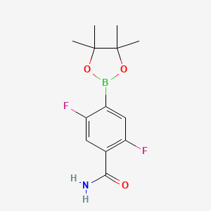 molecular formula C13H16BF2NO3 B2799162 2,5-Difluoro-4-(4,4,5,5-tetramethyl-1,3,2-dioxaborolan-2-yl)benzamide CAS No. 1817835-86-1