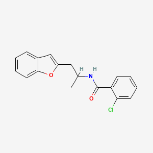 molecular formula C18H16ClNO2 B2799178 N-[1-(1-benzofuran-2-yl)propan-2-yl]-2-chlorobenzamide CAS No. 2034610-33-6