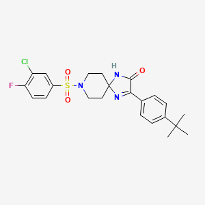 3-(4-(Tert-butyl)phenyl)-8-((3-chloro-4-fluorophenyl)sulfonyl)-1,4,8-triazaspiro[4.5]dec-3-en-2-one