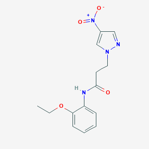 molecular formula C14H16N4O4 B279919 N-(2-ethoxyphenyl)-3-(4-nitro-1H-pyrazol-1-yl)propanamide 
