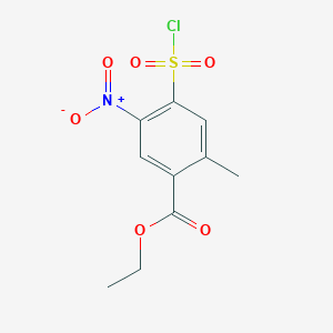 molecular formula C10H10ClNO6S B2799194 Ethyl 4-chlorosulfonyl-2-methyl-5-nitrobenzoate CAS No. 2413904-22-8