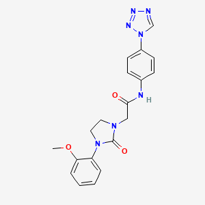 molecular formula C19H19N7O3 B2799200 N-(4-(1H-tetrazol-1-yl)phenyl)-2-(3-(2-methoxyphenyl)-2-oxoimidazolidin-1-yl)acetamide CAS No. 1251560-59-4