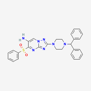 2-(4-Benzhydrylpiperazino)-5-(phenylsulfonyl)[1,2,4]triazolo[1,5-a]pyrimidin-6-ylamine