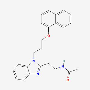 molecular formula C24H25N3O2 B2799219 N-(2-{1-[3-(naphthalen-1-yloxy)propyl]-1H-1,3-benzodiazol-2-yl}ethyl)acetamide CAS No. 876883-68-0