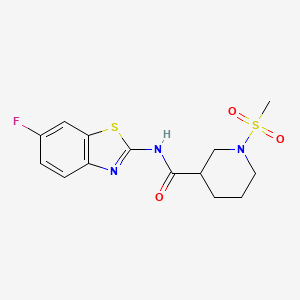 molecular formula C14H16FN3O3S2 B2799220 N-(6-fluoro-1,3-benzothiazol-2-yl)-1-methanesulfonylpiperidine-3-carboxamide CAS No. 1058398-17-6