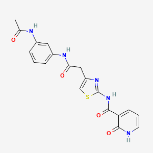N-(4-(2-((3-acetamidophenyl)amino)-2-oxoethyl)thiazol-2-yl)-2-oxo-1,2-dihydropyridine-3-carboxamide