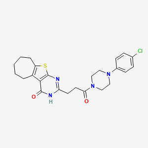 2-(3-(4-(4-chlorophenyl)piperazin-1-yl)-3-oxopropyl)-6,7,8,9-tetrahydro-3H-cyclohepta[4,5]thieno[2,3-d]pyrimidin-4(5H)-one