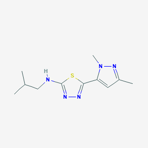 molecular formula C11H17N5S B279923 N-[5-(1,3-dimethyl-1H-pyrazol-5-yl)-1,3,4-thiadiazol-2-yl]-N-isobutylamine 