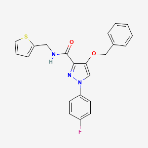 4-(benzyloxy)-1-(4-fluorophenyl)-N-(thiophen-2-ylmethyl)-1H-pyrazole-3-carboxamide