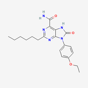 9-(4-ethoxyphenyl)-2-hexyl-8-oxo-8,9-dihydro-7H-purine-6-carboxamide