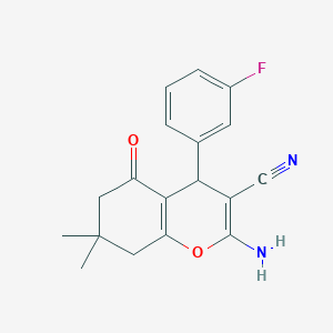 2-amino-4-(3-fluorophenyl)-7,7-dimethyl-5-oxo-5,6,7,8-tetrahydro-4H-chromene-3-carbonitrile