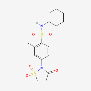 N-cyclohexyl-4-(1,1-dioxido-3-oxoisothiazolidin-2-yl)-2-methylbenzenesulfonamide