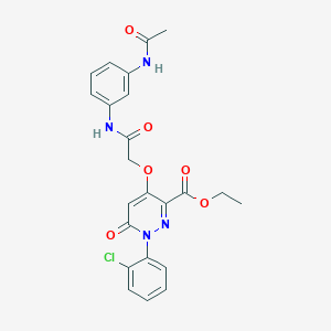 molecular formula C23H21ClN4O6 B2799245 ethyl 1-(2-chlorophenyl)-4-{[(3-acetamidophenyl)carbamoyl]methoxy}-6-oxo-1,6-dihydropyridazine-3-carboxylate CAS No. 899943-08-9