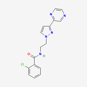 2-chloro-N-(2-(3-(pyrazin-2-yl)-1H-pyrazol-1-yl)ethyl)benzamide