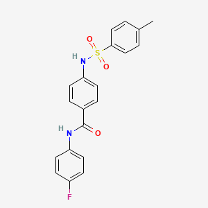 molecular formula C20H17FN2O3S B2799250 N-(4-FLUOROPHENYL)-4-(4-METHYLBENZENESULFONAMIDO)BENZAMIDE CAS No. 881938-75-6