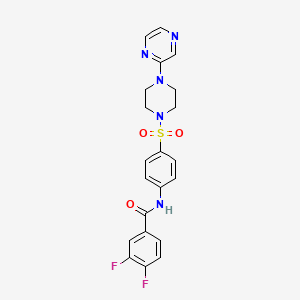 3,4-difluoro-N-(4-((4-(pyrazin-2-yl)piperazin-1-yl)sulfonyl)phenyl)benzamide