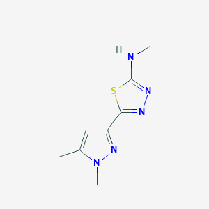 molecular formula C9H13N5S B279926 N-[5-(1,5-dimethyl-1H-pyrazol-3-yl)-1,3,4-thiadiazol-2-yl]-N-ethylamine 