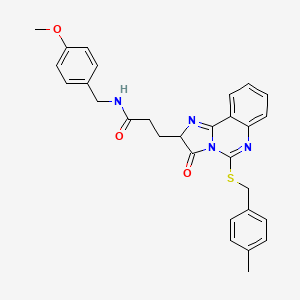 N-[(4-methoxyphenyl)methyl]-3-(5-{[(4-methylphenyl)methyl]sulfanyl}-3-oxo-2H,3H-imidazo[1,2-c]quinazolin-2-yl)propanamide