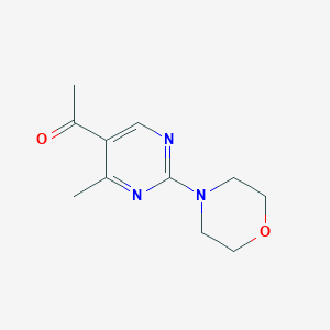 molecular formula C11H15N3O2 B2799281 1-(4-Methyl-2-morpholin-4-ylpyrimidin-5-yl)ethanone CAS No. 66373-28-2
